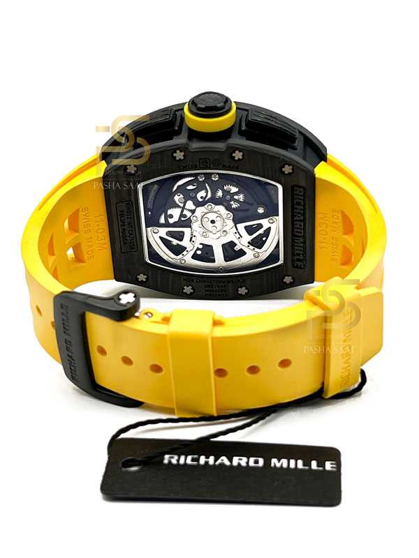 Richard Mille RM011 NTPT Yellow Dial Yellow Rubber Strap Swiss 7750