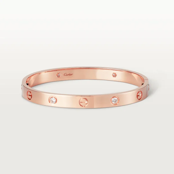Cartier Love Taşlı Bileklik Rose Gold