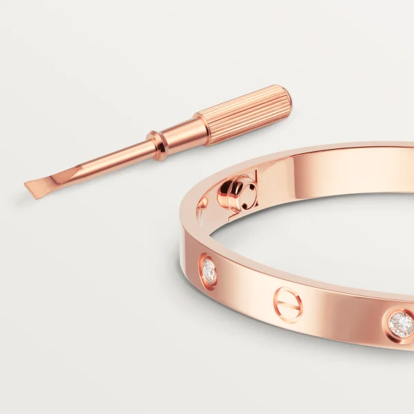 Cartier Love Taşlı Bileklik Rose Gold