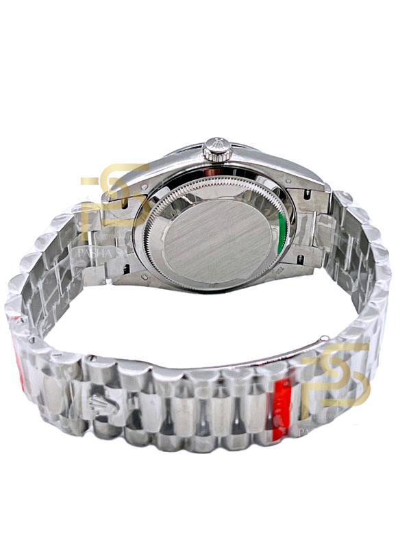 Rolex Day-Date Silver Diamond