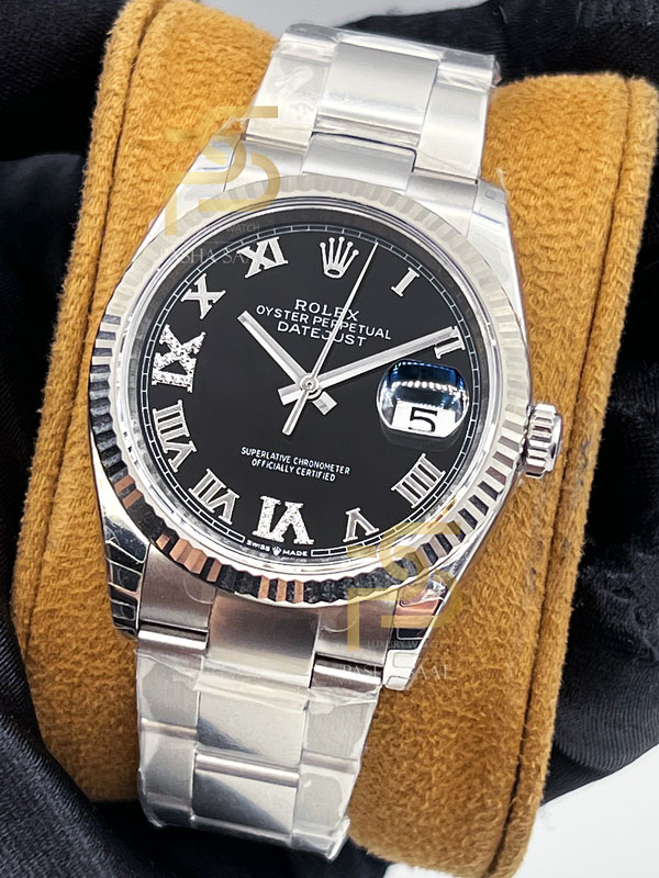 Rolex Datejust 36 Black Dial Diamond PashaSaat