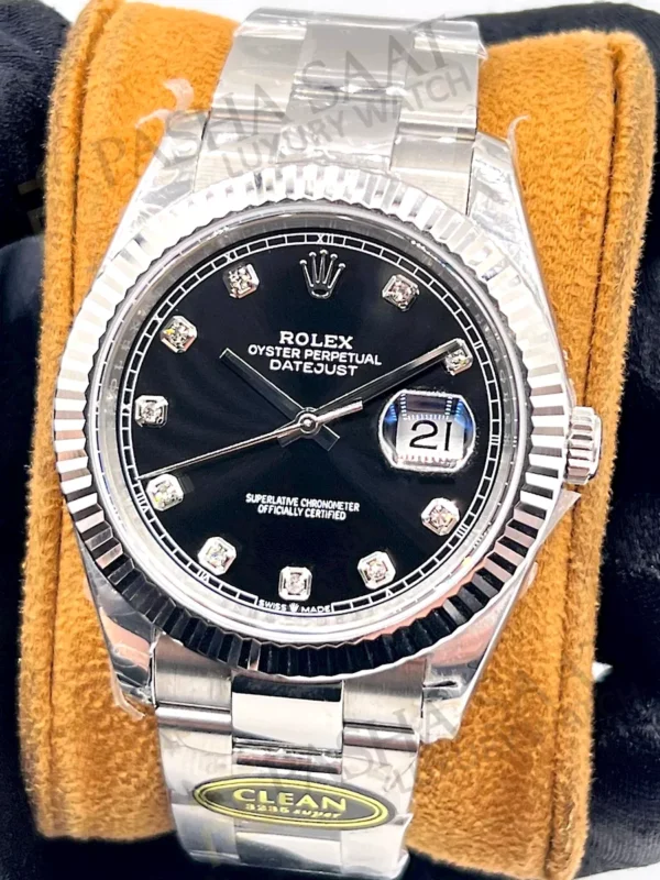 Rolex Datejust Siyah Taşlı Kadran Oyster Kordon Clean