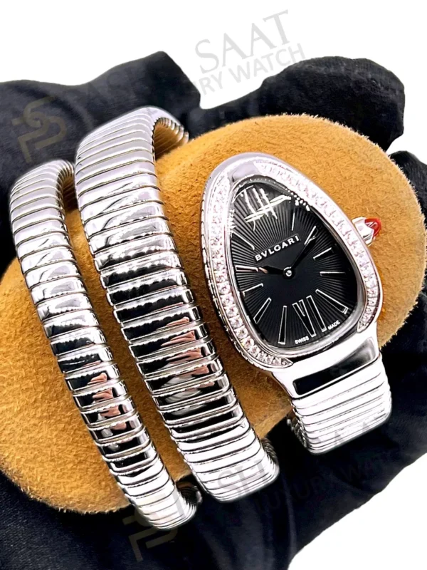 Bvlgari Yılan Çelik Taşlı Kadın Saati