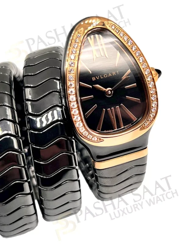 Bulgari Yılan Siyah Seramik Kadın Saati