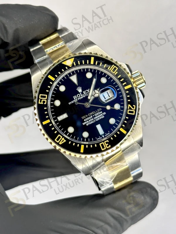 Sea Dweller Rolex Çift Renk Siyah Kadran Çelik Saat