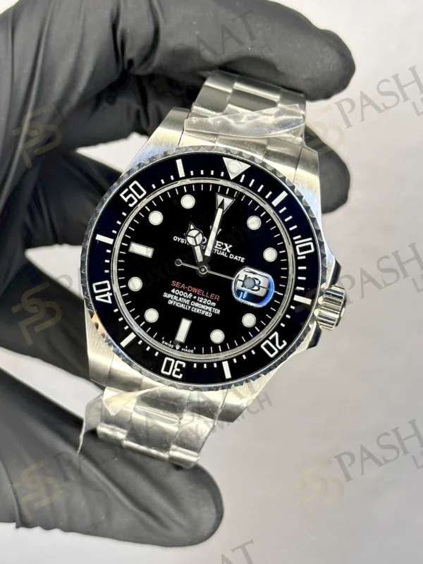 Rolex Sea Dweller 43 Çelik Siyah Kadran Replika Saat