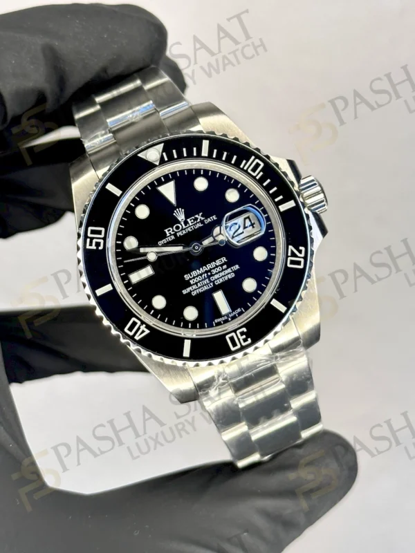 Rolex Submariner Replika Siyah Tarih Göstergeli Saat