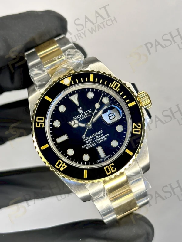 Rolex Submariner Çift Renk Siyah Kadran Replika Saat