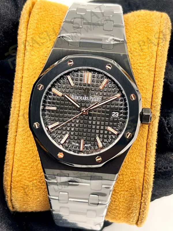 AP Royal Oak Black Ceramic Ladies 34mm Black Dial 77350CE.OO.1266CE.01