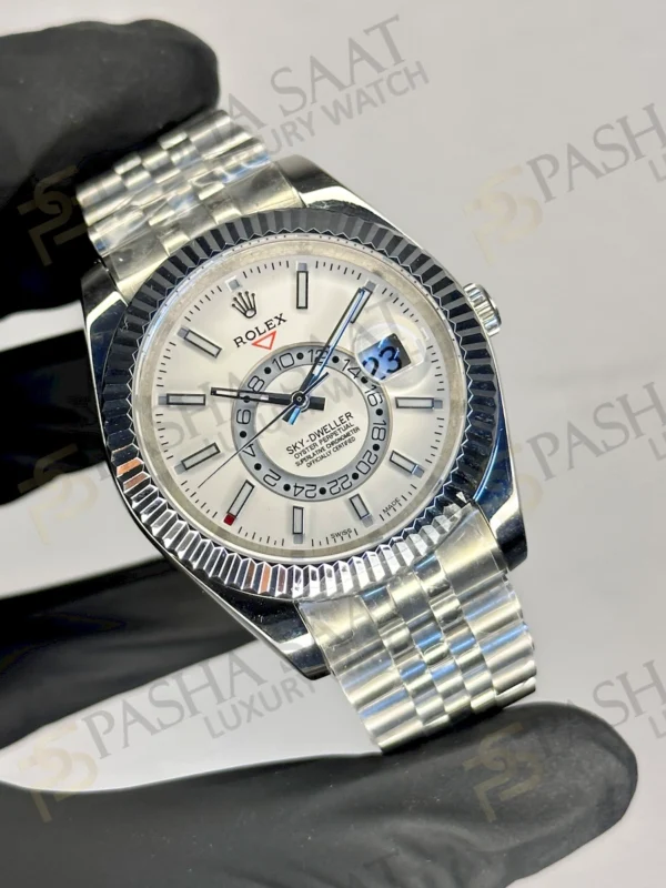Rolex Sky Dweller Jubilee Beyaz Kadran Çelik Saat