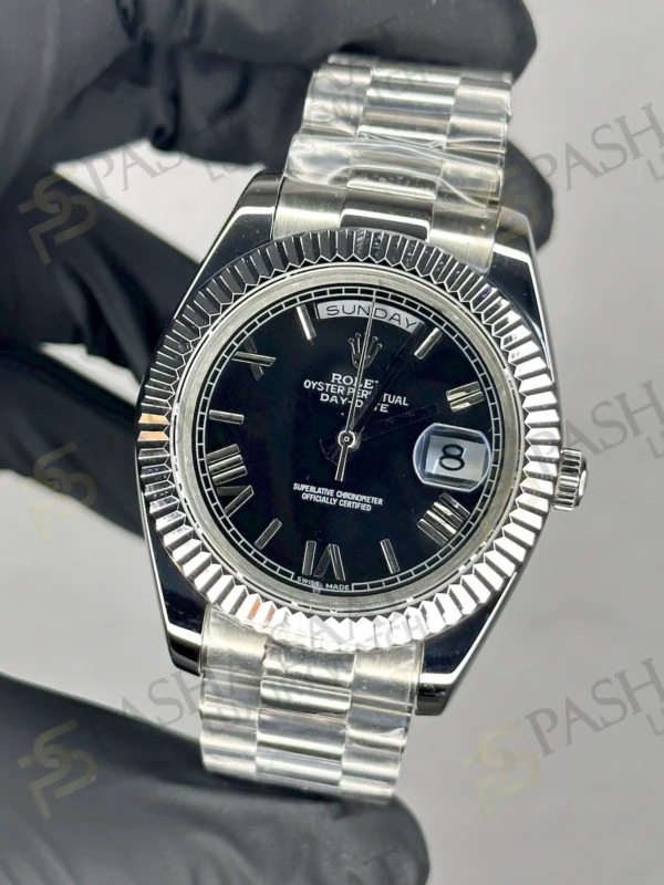 Rolex Daydate Siyah Kadran Çelik Saat