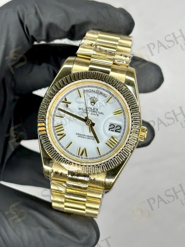 Rolex Day-Date Altın Rengi Beyaz Kadran A+++ Replika Saat