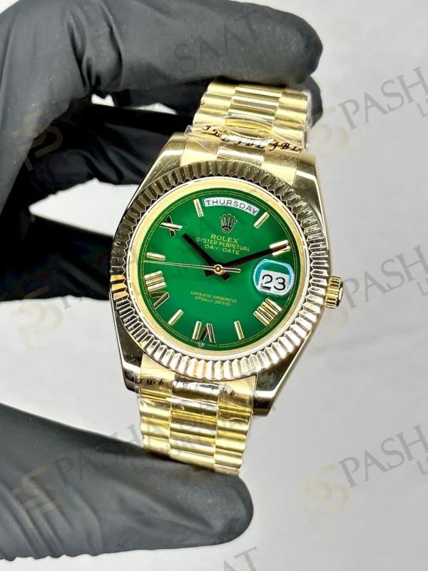 Rolex Day-Date Altın Rengi Yeşil Kadran Replika Saat