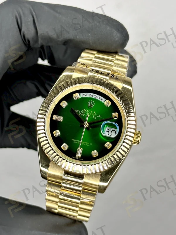 Rolex Day-Date Gold Green Diamond Dial Replica