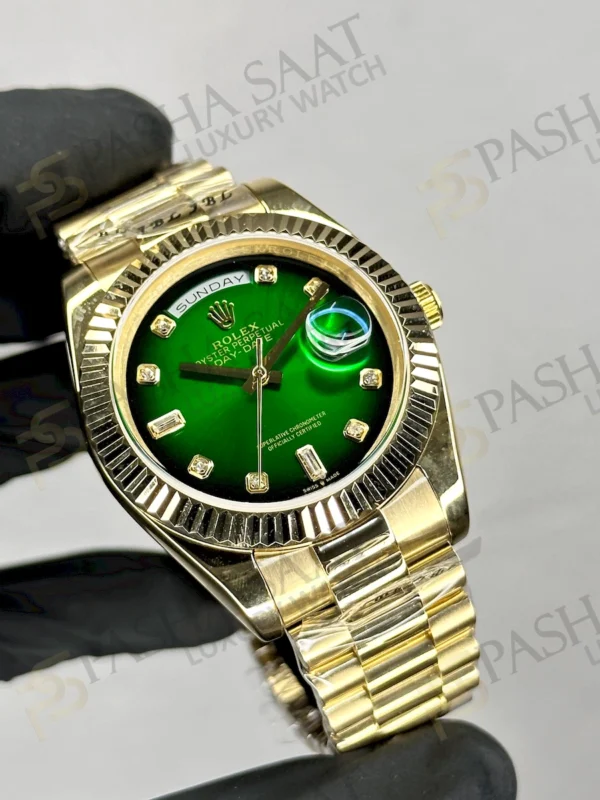 Rolex Day-Date Gold Green Diamond Dial Replica