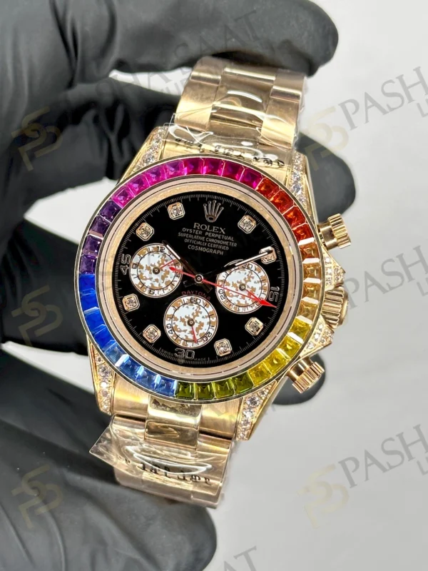 Rolex Daytona Rainbow Rose Gold Replica Watch
