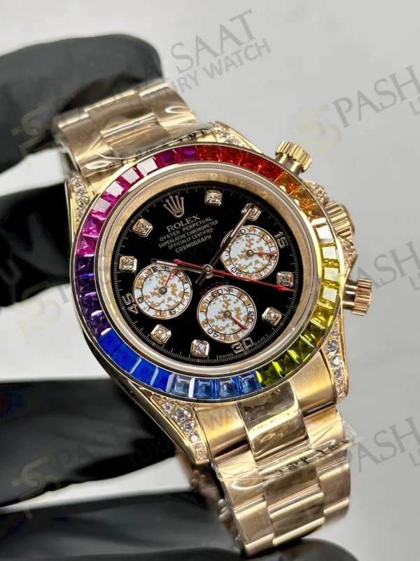 Rolex Daytona Rainbow Rose Gold Replica Watch