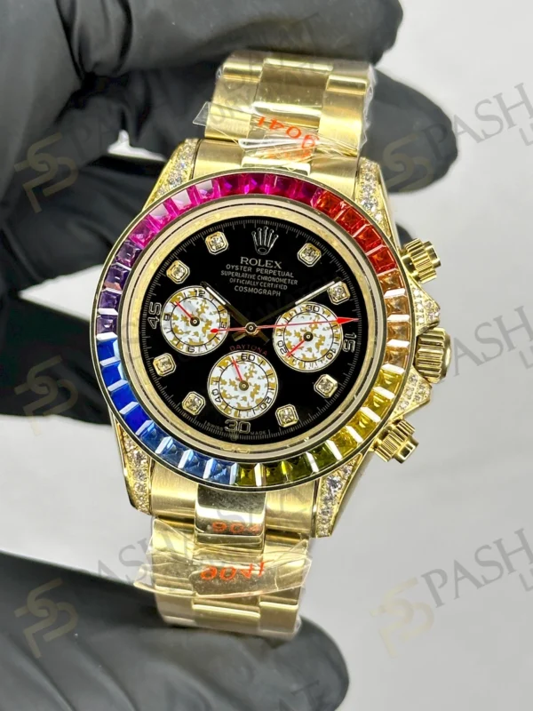 Rolex Daytona Rainbow Gold Diamond Replica Watch