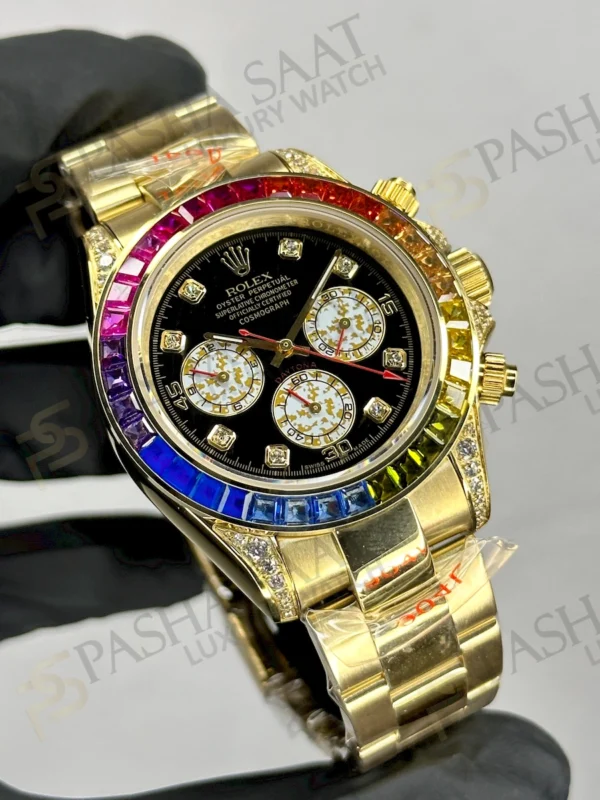 Rolex Daytona Rainbow Gold Diamond Replica Watch
