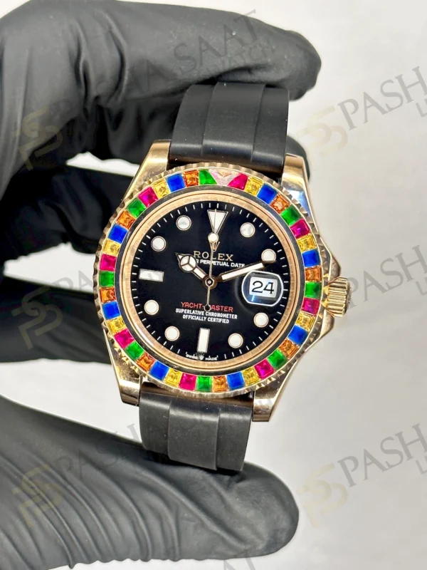 Rolex Yacht Master Rainbow Baget Taşlı Replika Saat