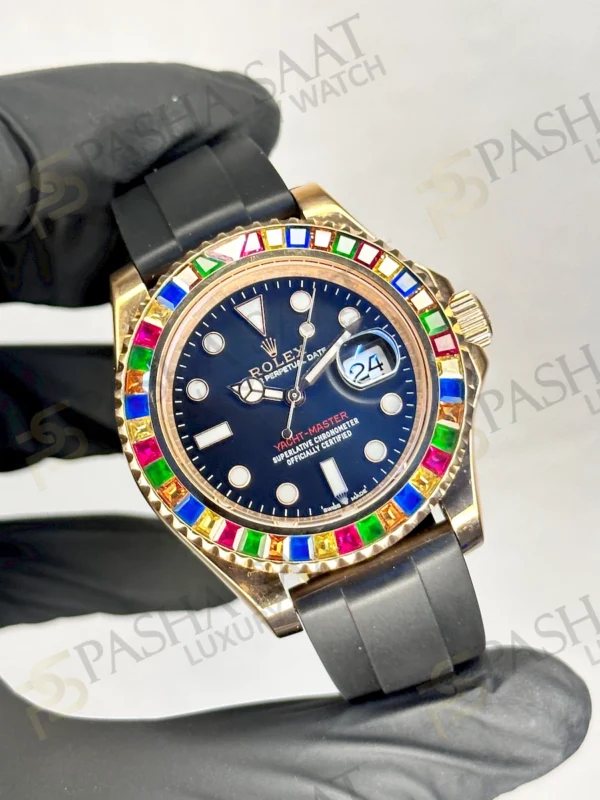 Rolex Yacht Master Rainbow Baget Taşlı Replika Saat