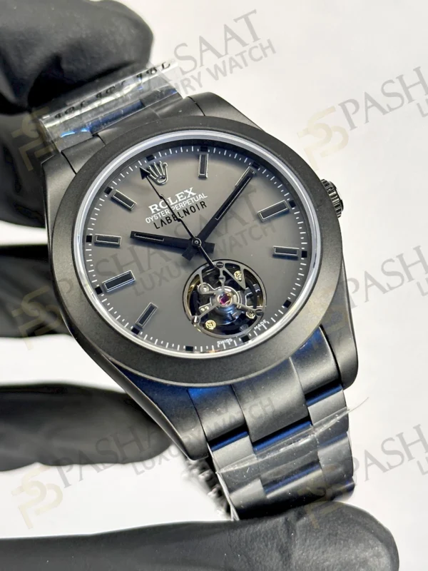 Rolex Milgauss Label Noir Tourbillon Siyah Replika Saat