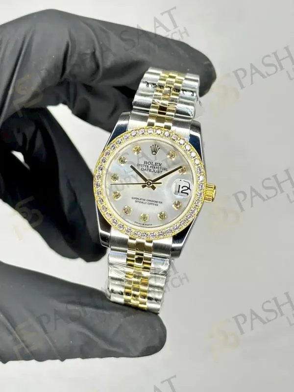 Rolex Datejust Gümüş Taşlı Kadın Saati