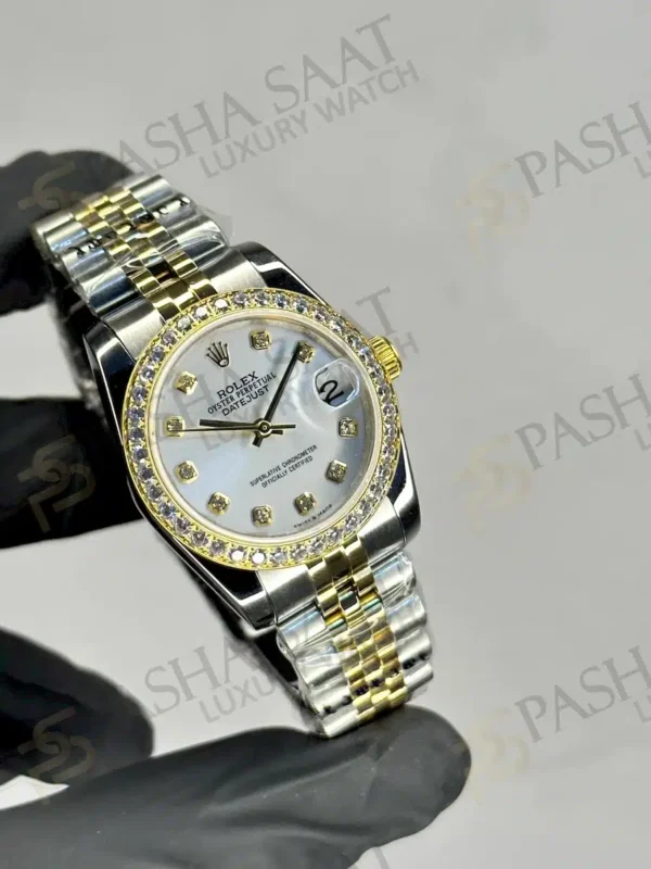 Rolex Datejust Gümüş Taşlı Kadın Saati