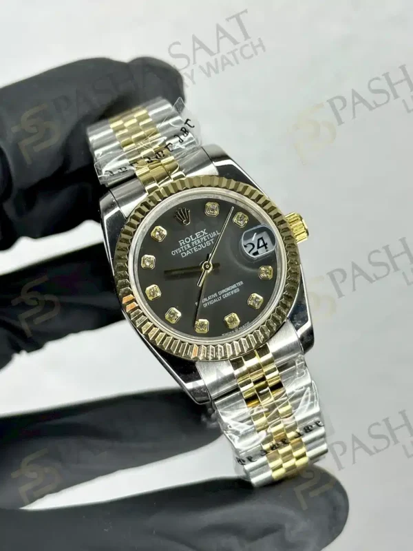 Rolex Datejust Gri Kadın Saati Çift Renk