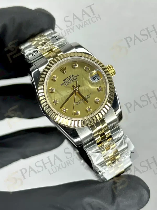 Rolex Datejust Gri Kadın Saati Çift Renk