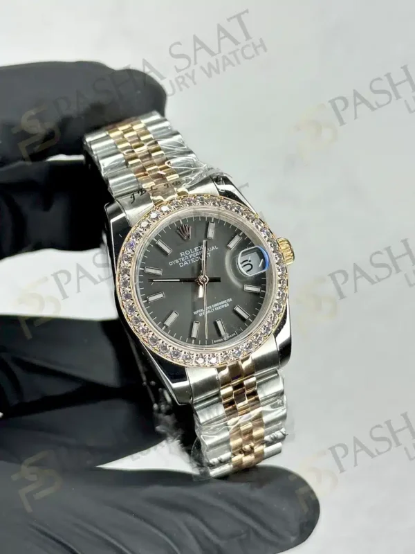 Rolex Datejust 31 Gri Kadran Taşlı Bezel