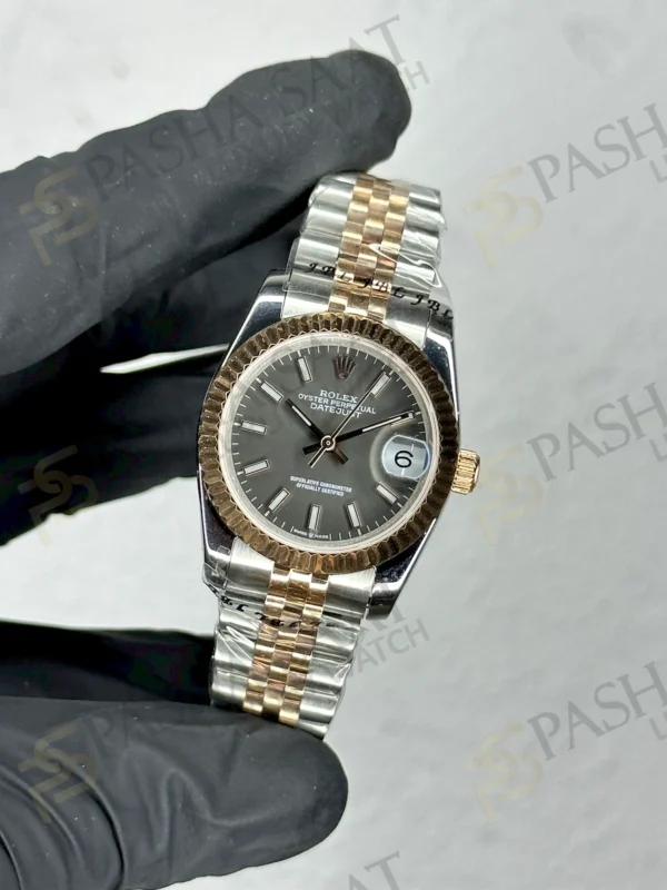 Rolex Datejust Çift Renk Everose Gold Gri Kadran