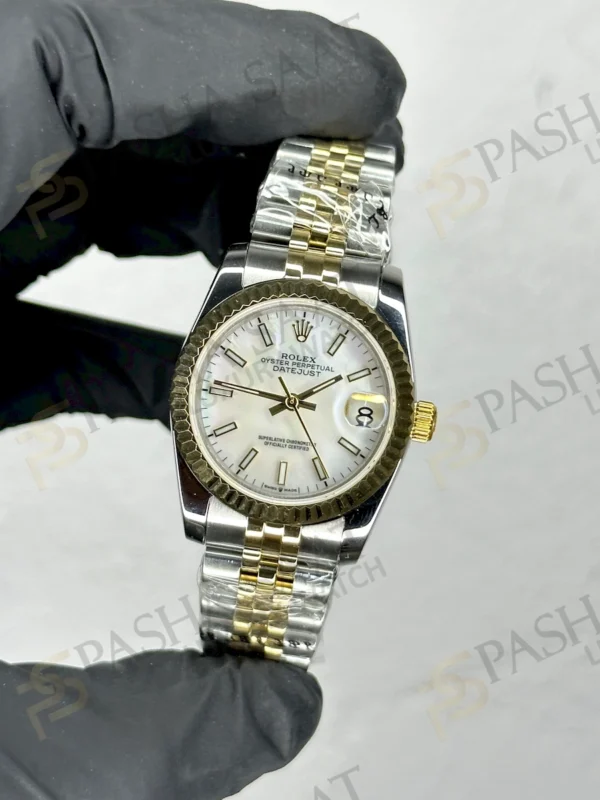 Rolex Datejust Çift Renk Gold Beyaz Sedefli Kadran