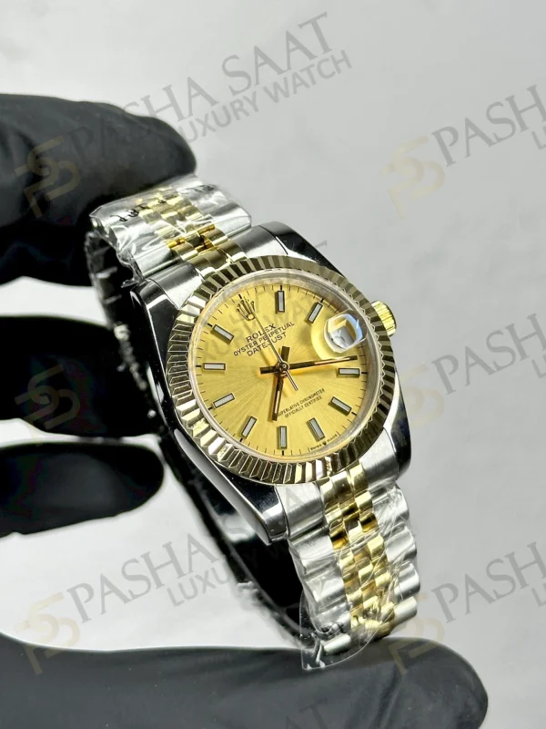 Rolex Datejust Çift Renk Sarı Kadran Kadın Saat
