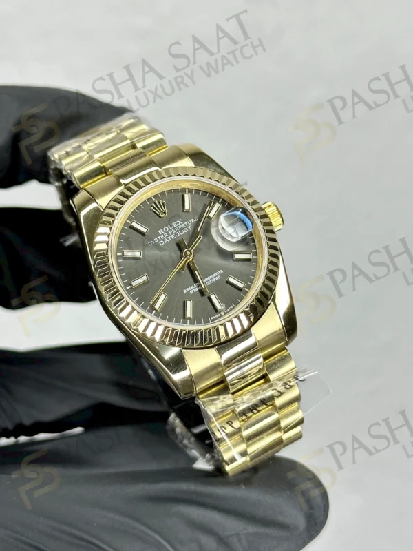Rolex Datejust Sarı Altın Gri Kadran İmitasyon Saat