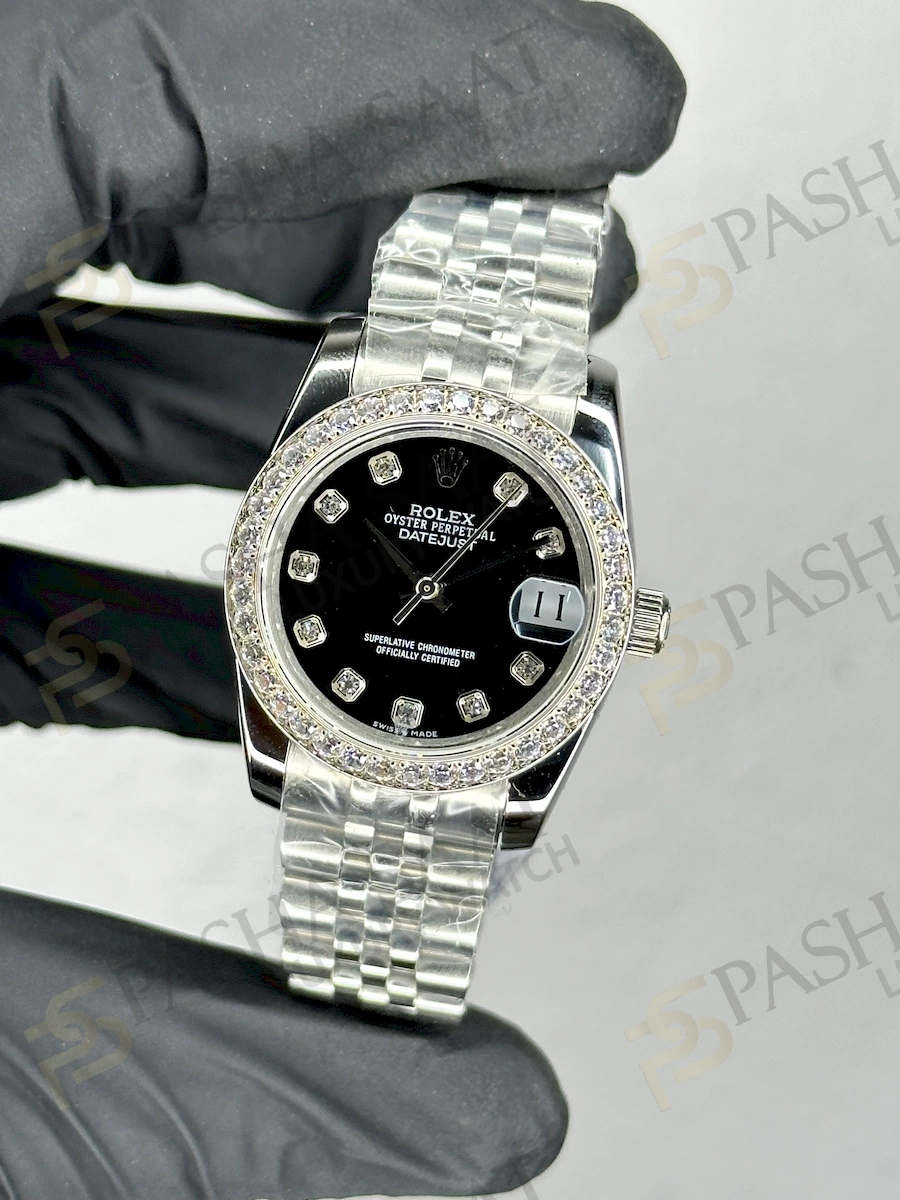 Rolex Datejust 31 Çelik Siyah Taşlı Kadran Taşlı Bezel Rolex Datejust 31 Çelik Siyah Taşlı Kadran Taşlı Bezel
