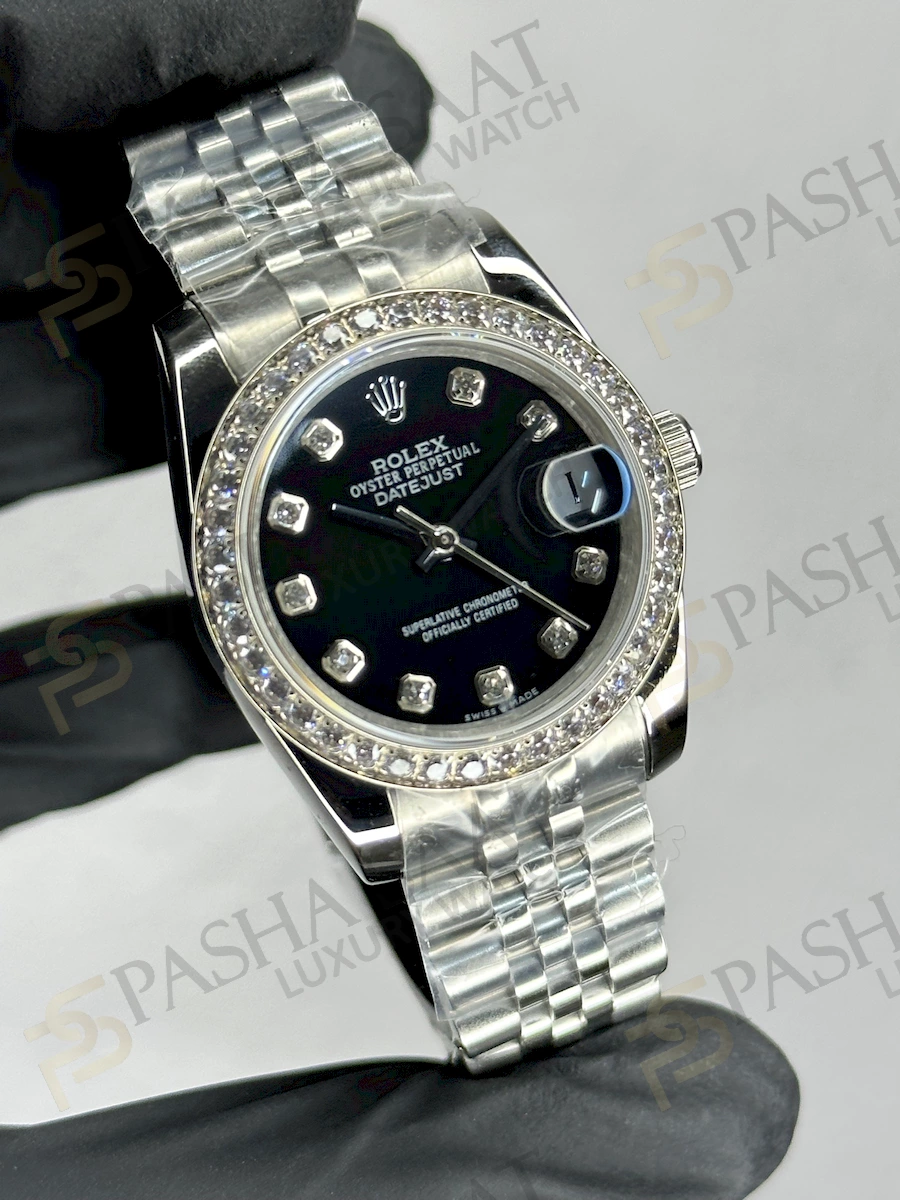 Rolex Datejust 31 Çelik Siyah Taşlı Kadran Taşlı Bezel Rolex Datejust 31 Çelik Siyah Taşlı Kadran Taşlı Bezel