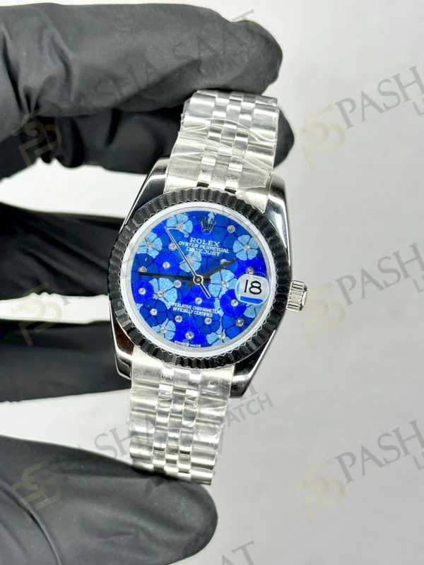 Rolex Datejust 31 Çelik Mavi Çiçek Desenli Kadın Saati