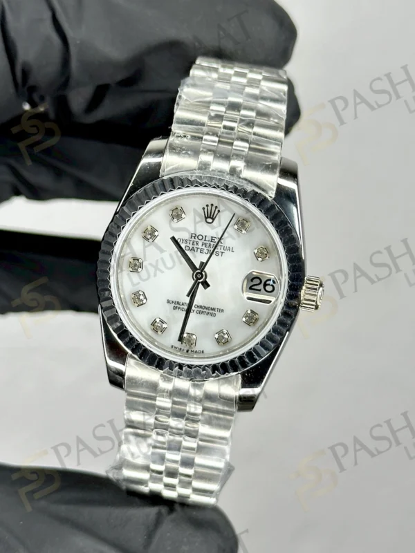 Rolex Datejust 31 Çelik Beyaz Taşlı Kadran Replika Saat