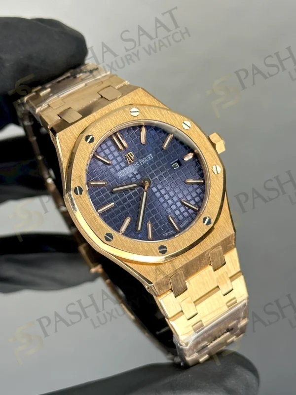 AP Royal Oak 33 Rose Gold Mavi Kadran Replika Saat