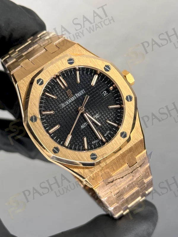 AP Royal Oak 37mm Rose Gold Siyah Otomatik