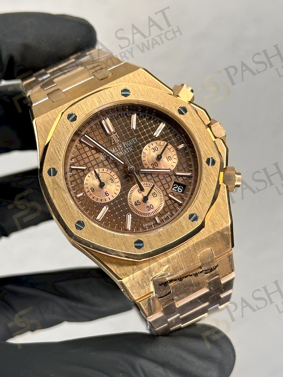 Audemars Piguet Royal Oak Chrono Rose Kahve Audemars Piguet Royal Oak Chrono Rose Kahve
