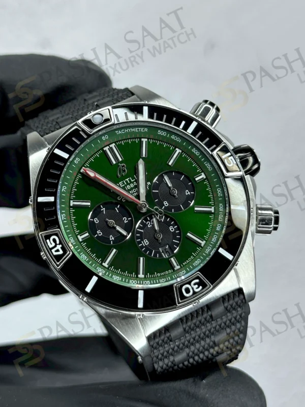 Breitling Chronomat Green Face Rubber Strap
