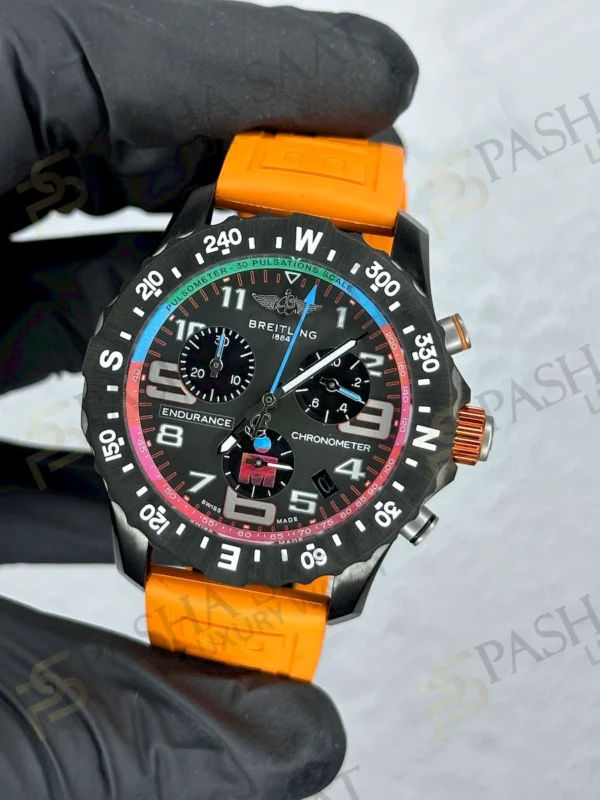 Breitling Endurance Pro Turuncu Kordon Siyah Kasa