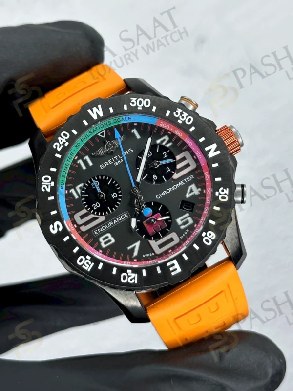 Breitling Endurance Pro Turuncu Kordon Siyah Kasa