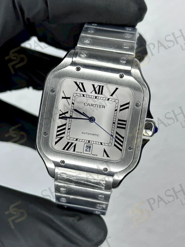 Cartier Santos Beyaz Çelik Saat 40mm