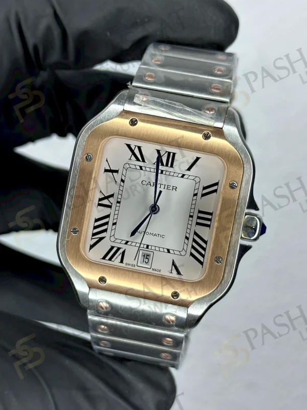 Cartier Santos Two Tone Rose Gold Erkek Saat