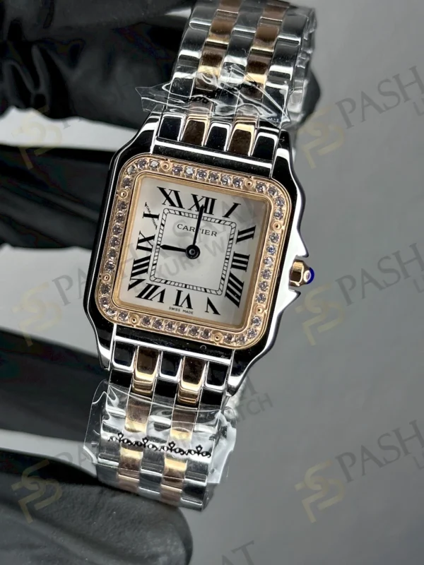 Cartier Panthere Two Tone Rose Gold Taşlı Kadın Saati