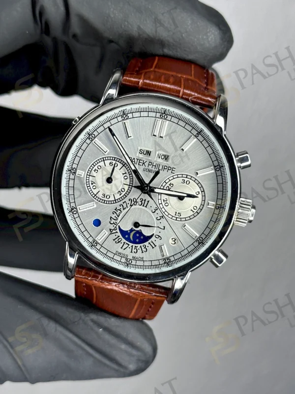 Patek Philippe Erkek Kahverengi Deri Kordon Klasik Saat