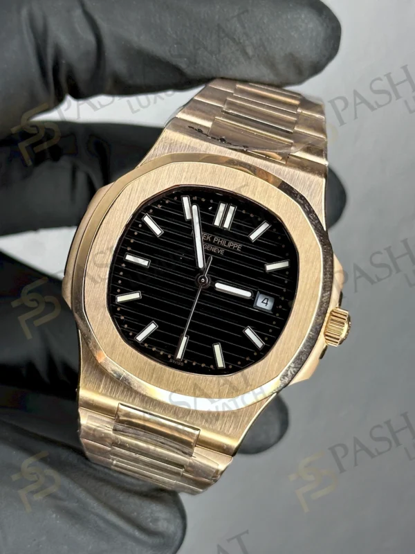 Patek Philippe Nautilus Siyah Kadran Rose Erkek Saat